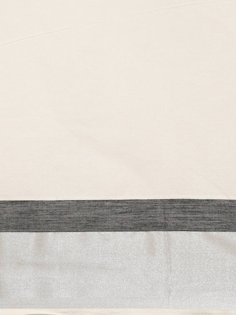 white pure cotton woven saree with blouse