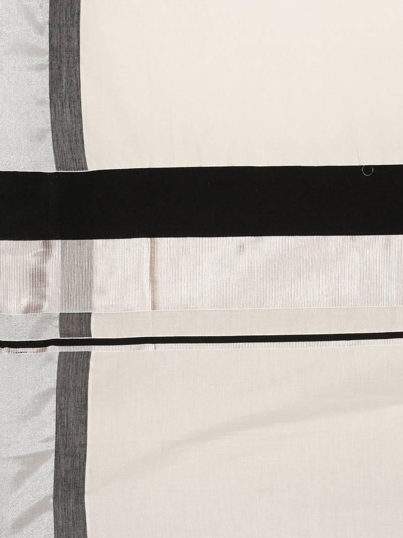 white pure cotton woven saree with blouse