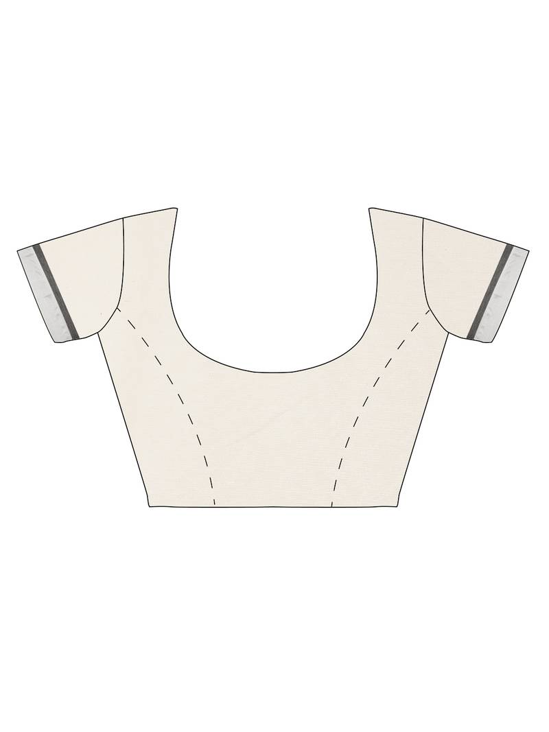 white pure cotton woven saree with blouse