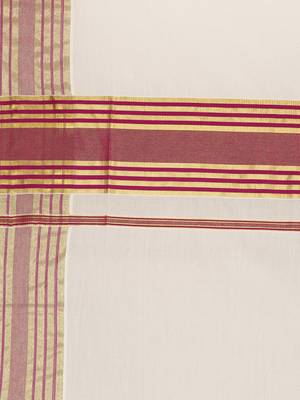white pure cotton woven saree with blouse 5