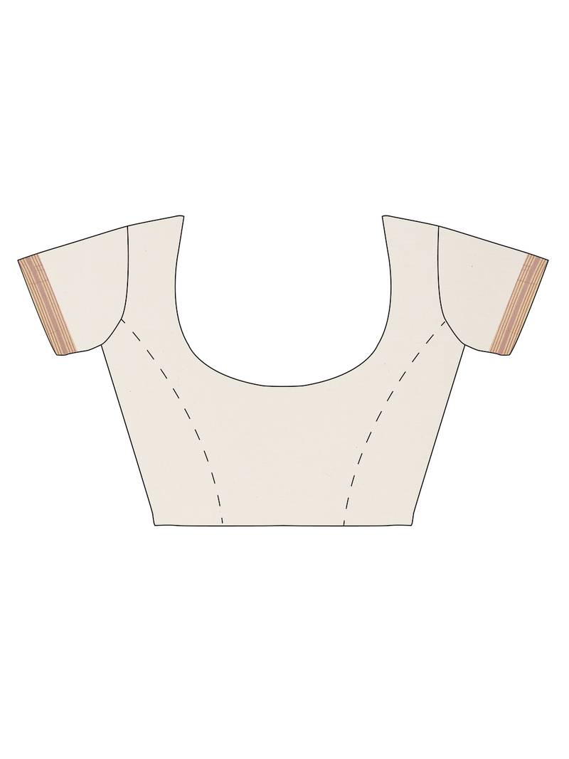 white pure cotton woven saree with blouse