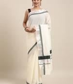 white pure cotton woven saree with blouse