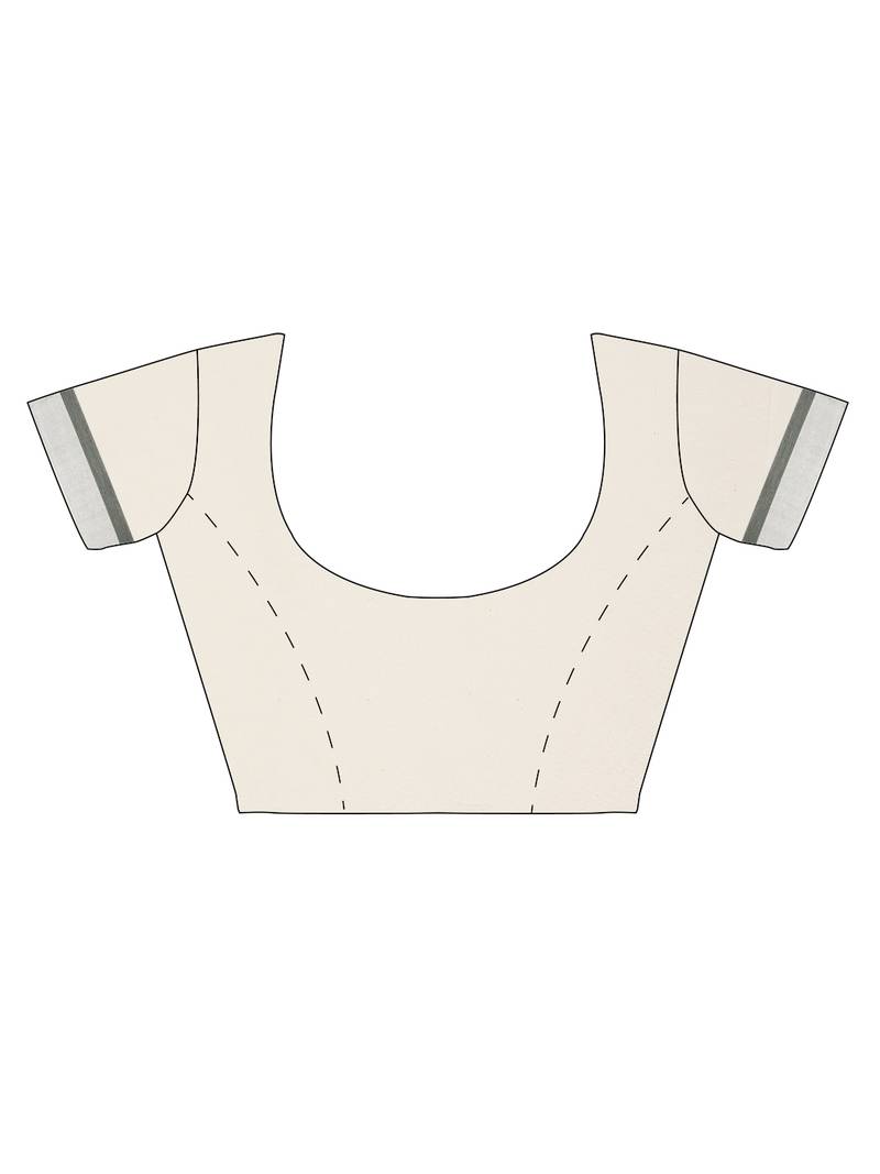 white pure cotton woven saree with blouse