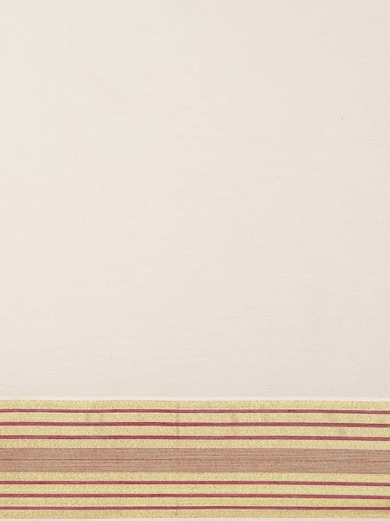 white pure cotton woven saree with blouse