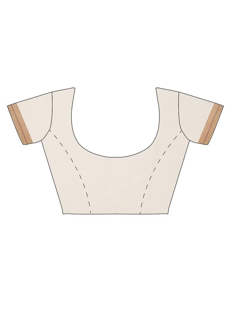 white pure cotton woven saree with blouse