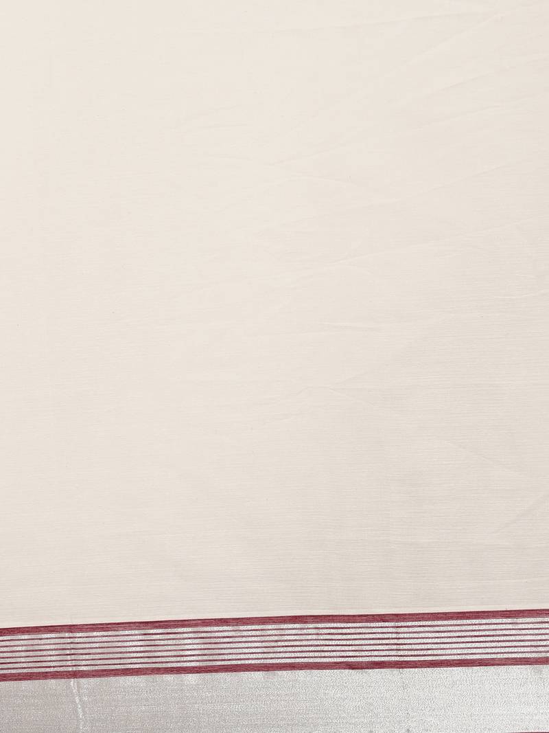 white pure cotton woven saree with blouse