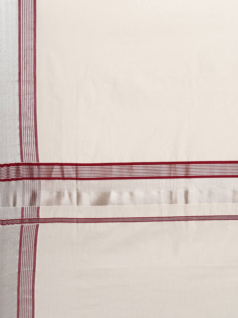 white pure cotton woven saree with blouse