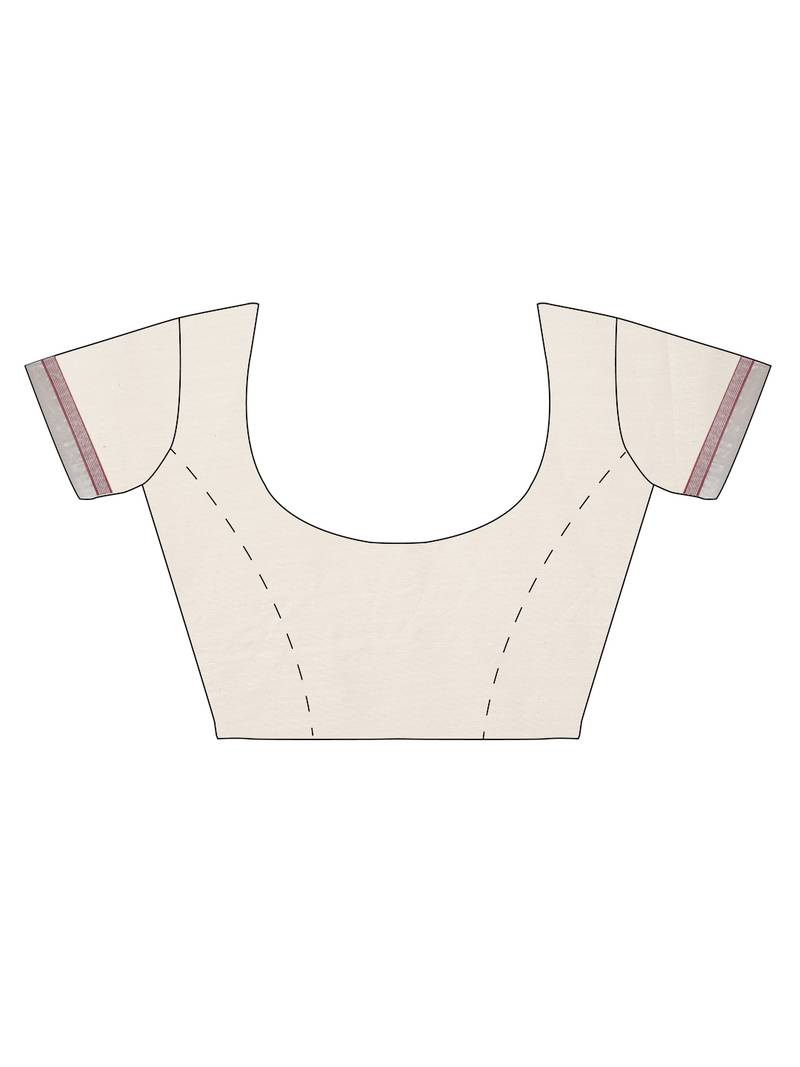 white pure cotton woven saree with blouse