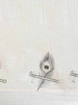 white pure cotton woven saree with blouse 4