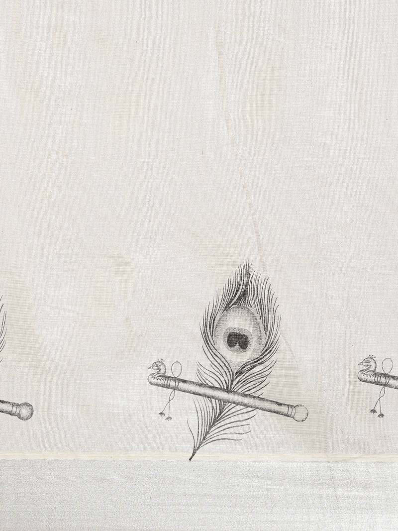 white pure cotton woven saree with blouse