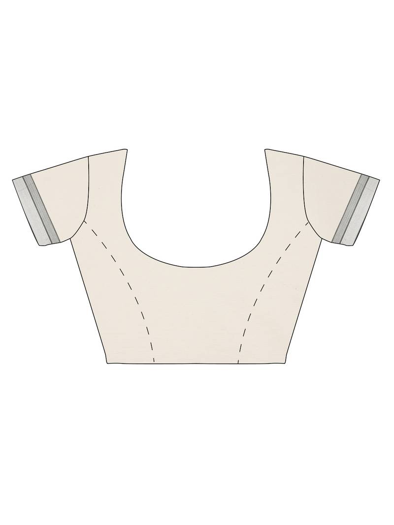 white pure cotton woven saree with blouse