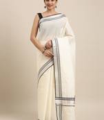 white pure cotton woven saree with blouse
