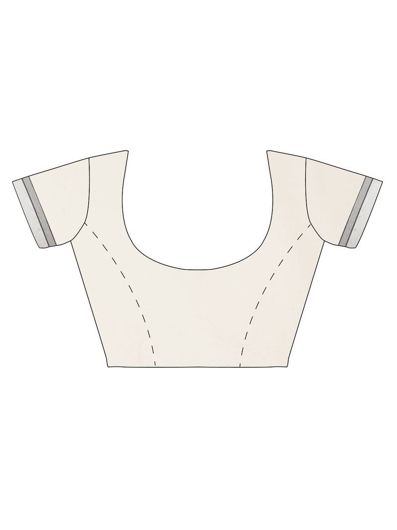 white pure cotton woven saree with blouse