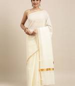 white pure cotton woven saree with blouse