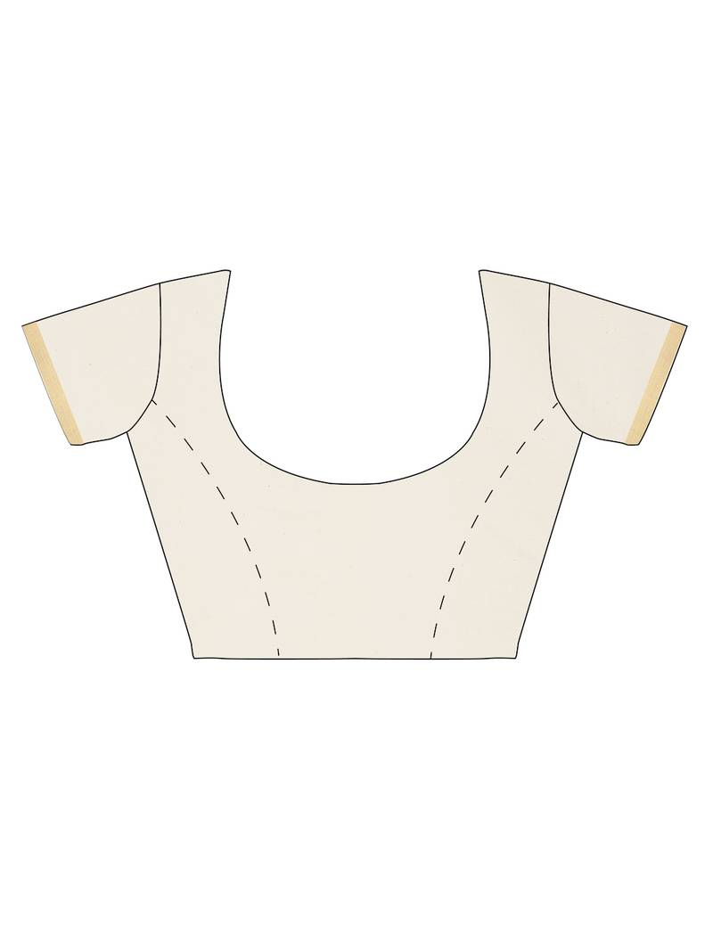 white pure cotton woven saree with blouse