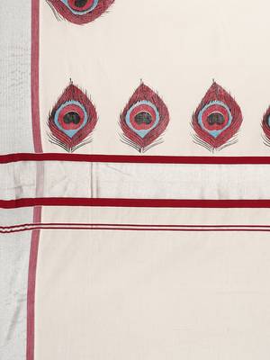 white pure cotton woven saree with blouse 5