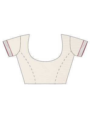 white pure cotton woven saree with blouse 6