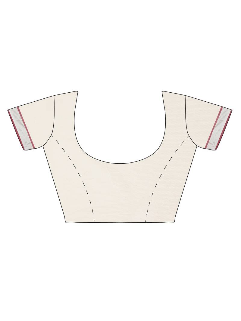 white pure cotton woven saree with blouse