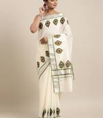 white pure cotton woven saree with blouse