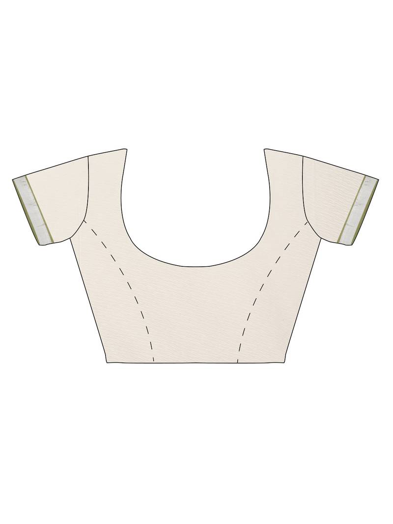 white pure cotton woven saree with blouse