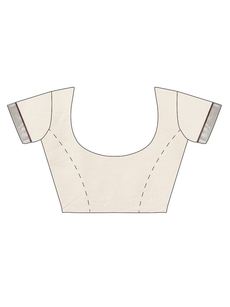 white pure cotton woven saree with blouse