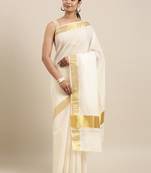 white pure cotton woven saree with blouse
