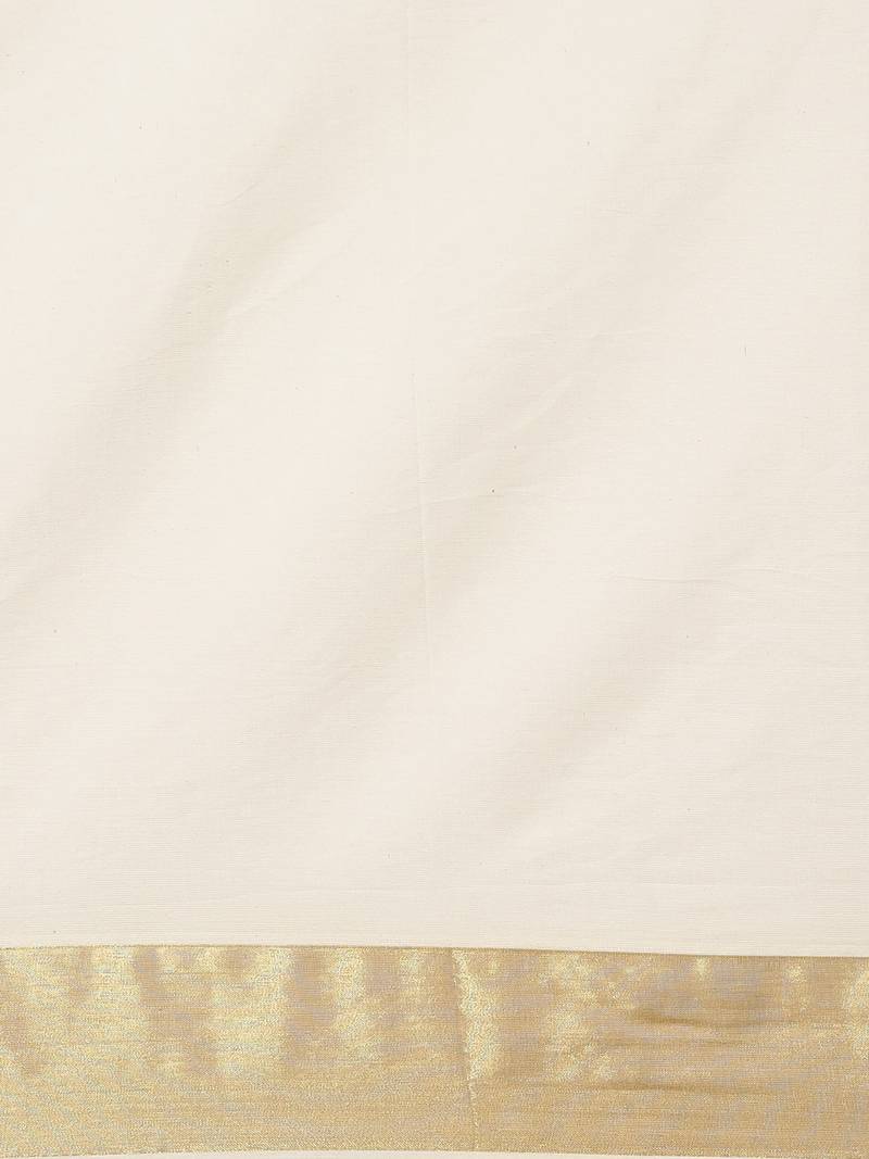 white pure cotton woven saree with blouse