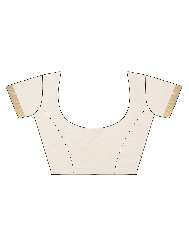 white pure cotton woven saree with blouse