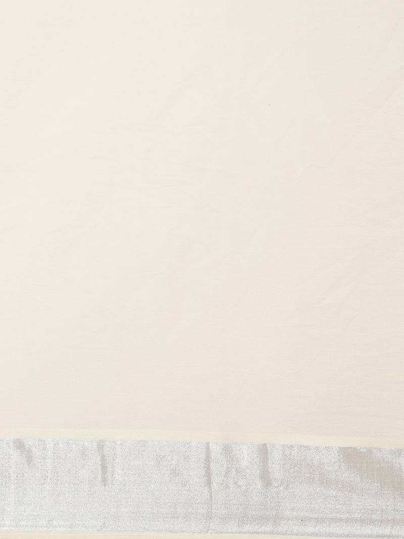 white pure cotton woven saree with blouse