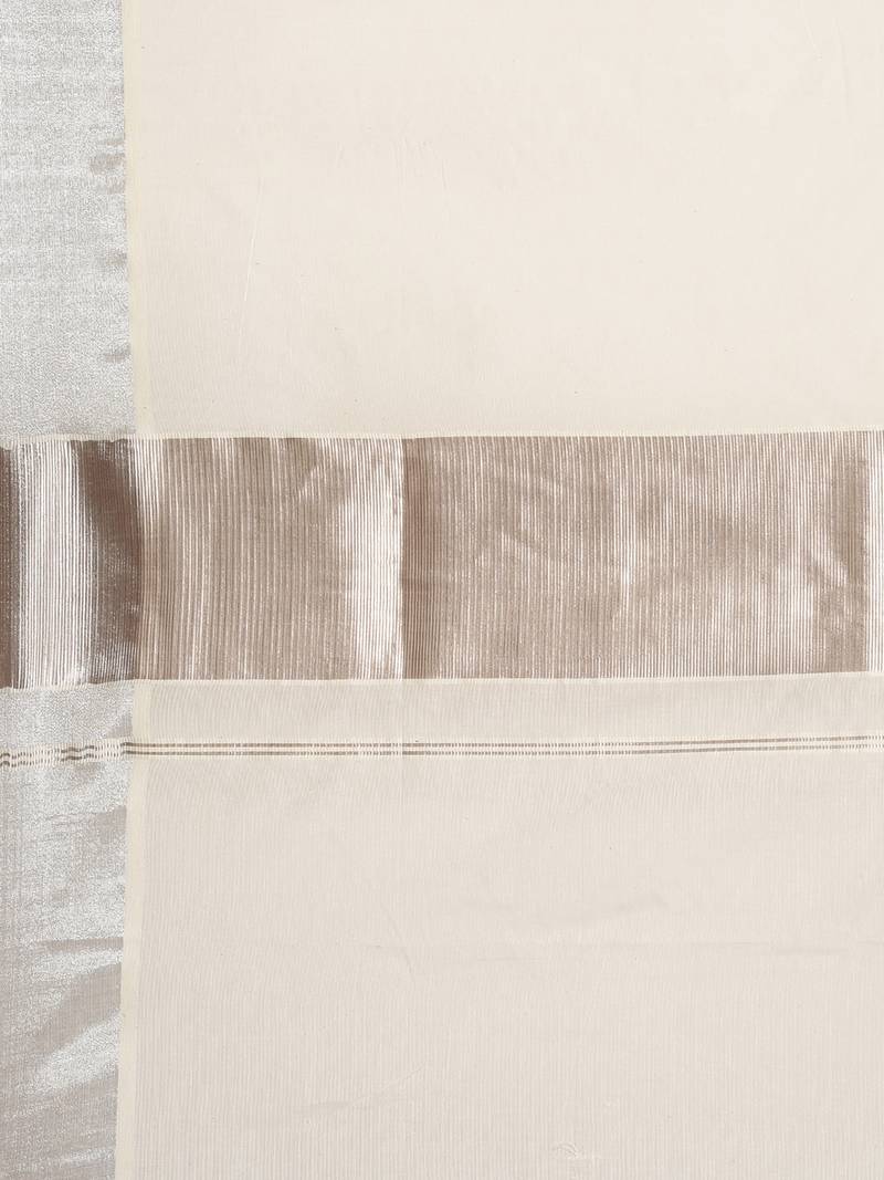 white pure cotton woven saree with blouse