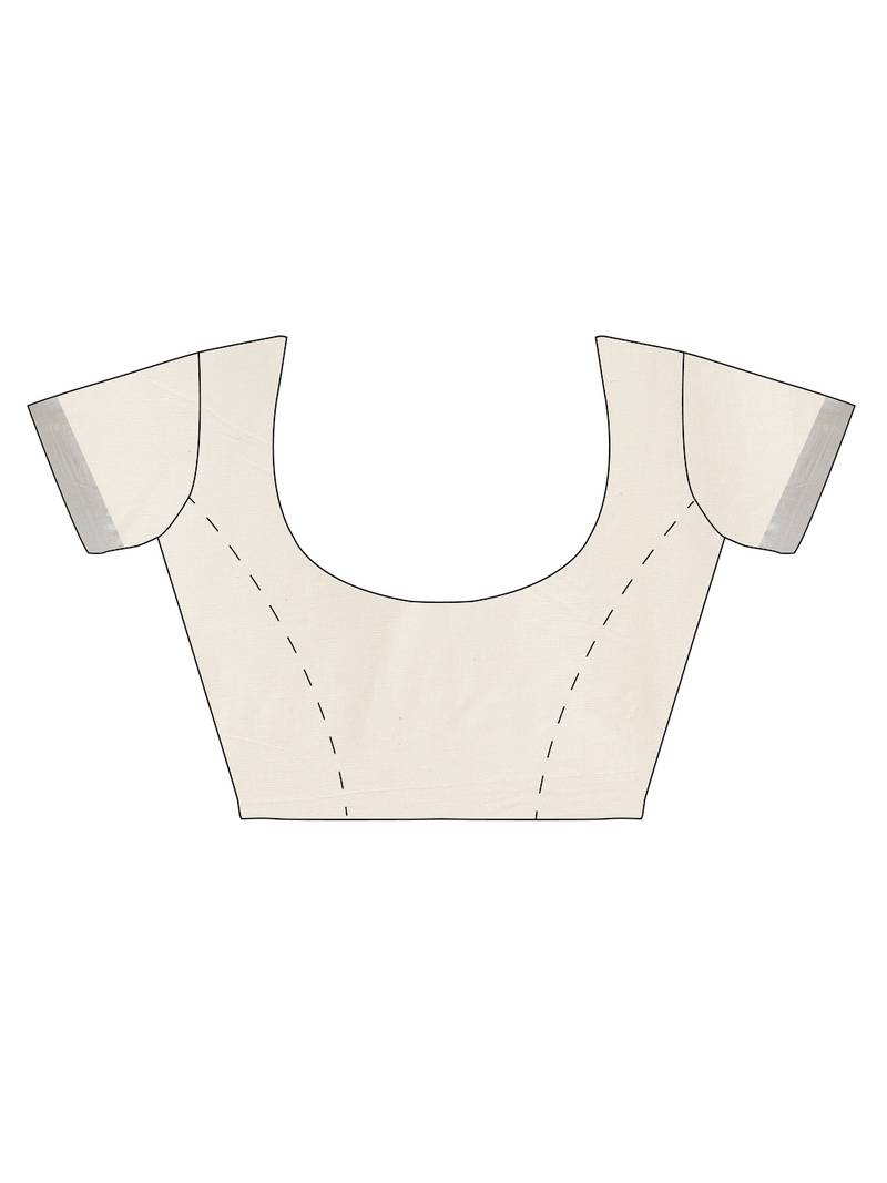 white pure cotton woven saree with blouse