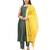 Emerald Green Sleeveless A-Line Kurti and Straight Pants and Mustard Chanderi Dupatta