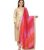 Gold Brocade Straight Kurti with Straight Pants and Bandhani Dupatta