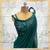 Draped saree look green gown with shimmers and embroidery