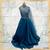 Statement one shoulder embroidered blue gown