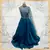Statement one shoulder embroidered blue gown