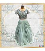 A statement gown with embroidery on both sides