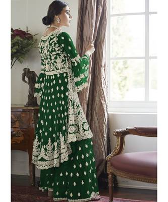 Green Net Pakistani Salwar Kameez 2