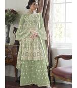 Sea Green Net Pakistani Salwar Kameez