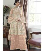 Light Peach Net Pakistani Salwar Kameez