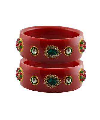 Red Stone Stud Acrylic Bangle with very extra size 1