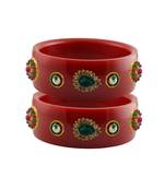 Red Stone Stud Acrylic Bangle with very extra size