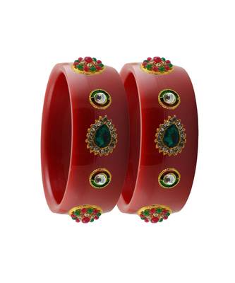 Red Stone Stud Acrylic Bangle with very extra size 2