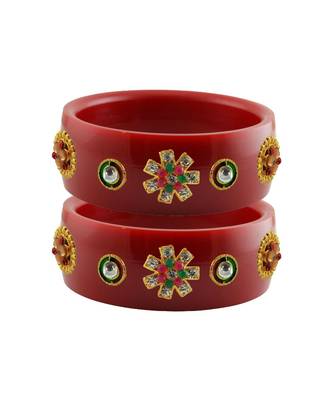 Red Stone Stud Acrylic Bangle with very extra size 1