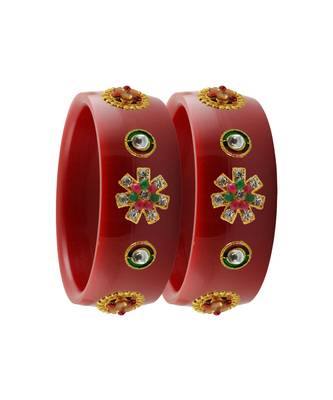 Red Stone Stud Acrylic Bangle with very extra size 2