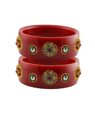 Red Stone Stud Acrylic Bangle with very extra size 1