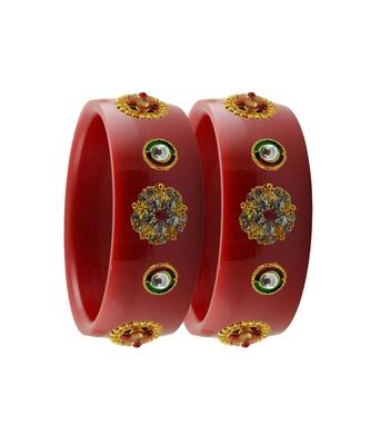 Red Stone Stud Acrylic Bangle with very extra size 2