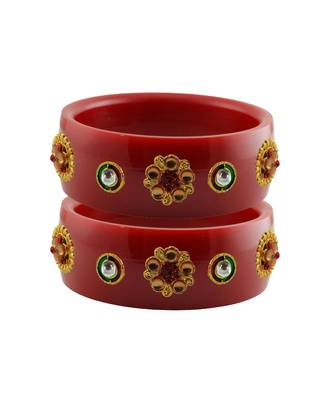 Red Stone Stud Acrylic Bangle with very extra size 1