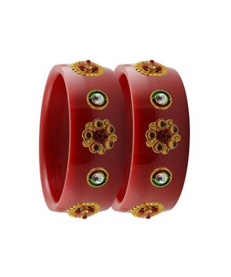 Red Stone Stud Acrylic Bangle with very extra size 2