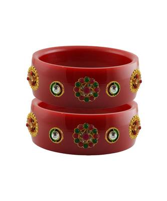 Red Stone Stud Acrylic Bangle with very extra size 1